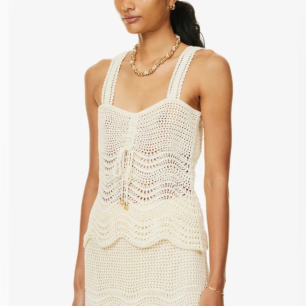 Zimmermann Cream Crochet Tank Top Size 1 - Picture 3 of 10